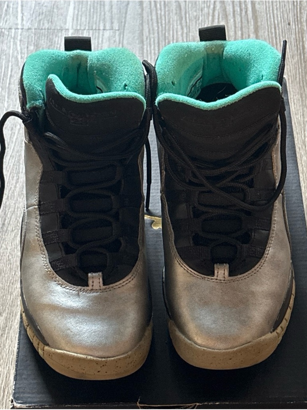 Jordan Men's Sneakers in Black, Silver, Teal